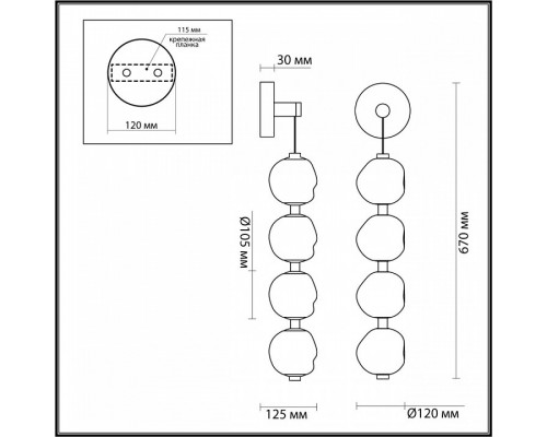 Бра Odeon Light Jemstone 5085/17WL