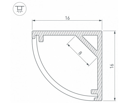 Профиль накладной угловой внутренний Arlight SL-KANT 037116