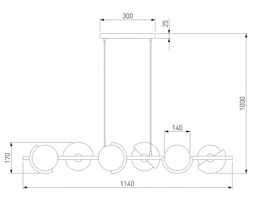 Подвесная люстра Eurosvet Moity 70149/6 черный/латунь