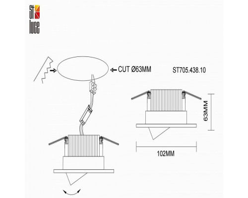 Встраиваемый светильник ST-Luce ST705 ST705.438.10
