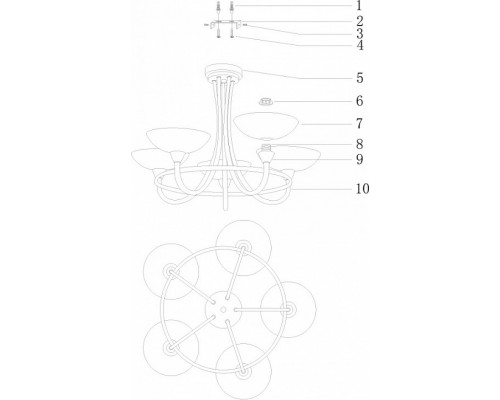 Люстра на штанге Moderli Lione V1204-5C