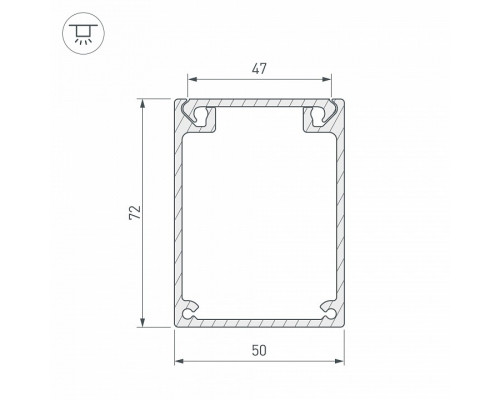 Профиль накладной Arlight BOX72-2000 ANOD 017357