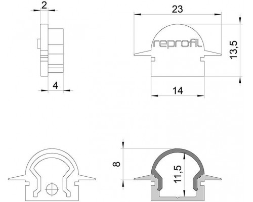 Набор из 10 заглушек для профиля Deko-Light R-ET-01-08 979621