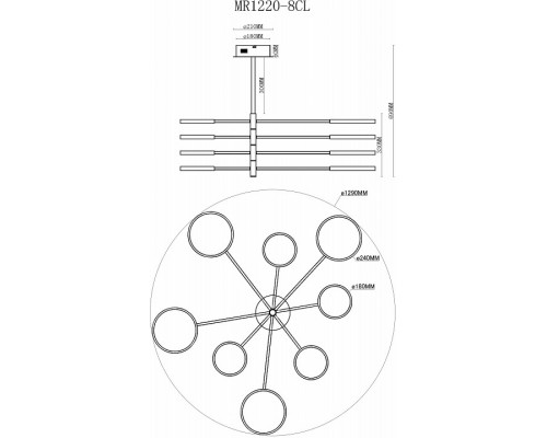 Люстра на штанге MyFar Eva MR1220-8CL