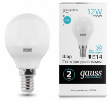 Лампа светодиодная Gauss LED Elementary E14 12Вт 4100K 53122