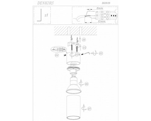 Спот Denkirs Tube DK2029-GG