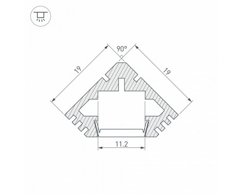 Профиль накладной угловой внутренний Arlight PDS45-T-2000 ANOD Black 015033