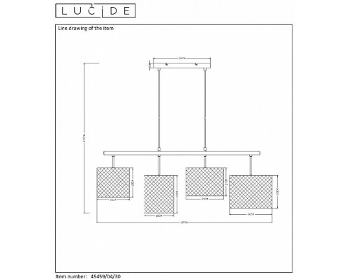 Подвесной светильник Lucide Baskett 45459/04/30