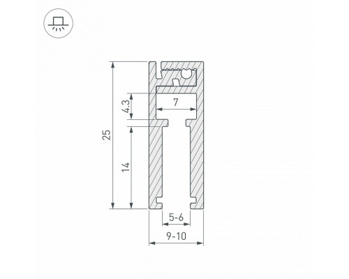 Профиль для стекла Arlight KLUS-GLASS-56-2000 ANOD 019193