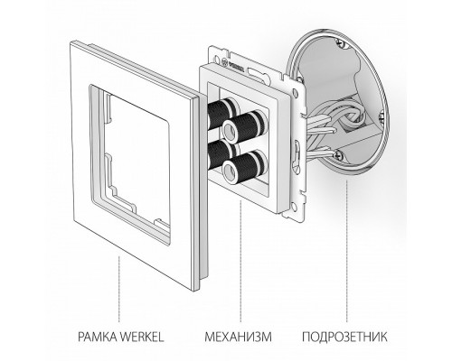 Розетка акустическая без рамки Werkel Шампань рифленый W1185010