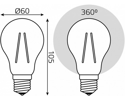 Лампа светодиодная Gauss Filament E27 18Вт 4100K 102902218