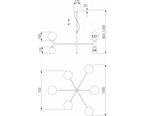 Подвесная люстра Eurosvet Bubble a063215