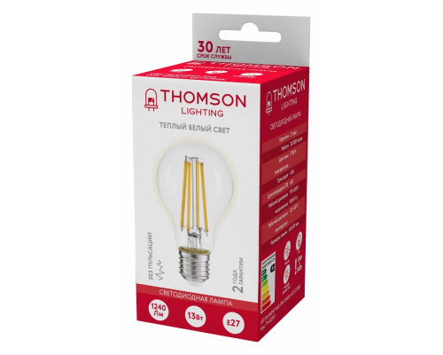 Лампа светодиодная Thomson Filament A60 E27 13Вт 2700K TH-B2367