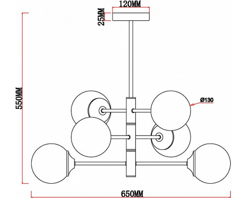 Люстра на штанге MyFar Camilla MR1882-6C