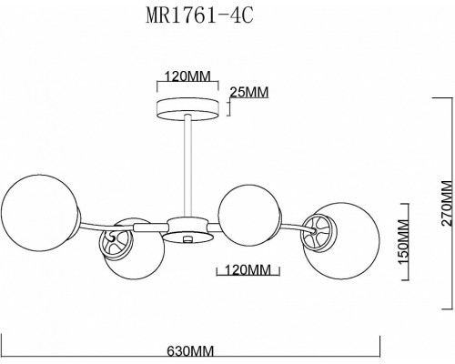 Люстра на штанге MyFar Easy MR1761-4C