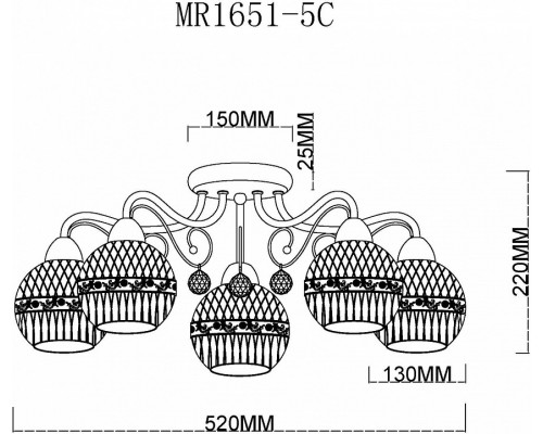 Потолочная люстра MyFar Frank MR1651-5C