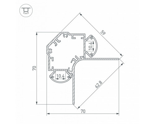 Профиль встраиваемый угловой внешний Arlight ARH-DECORE 034985