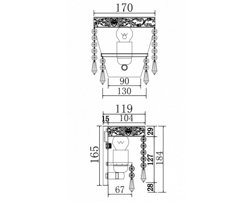 Накладной светильник Maytoni Palace DIA890-WL-01-G