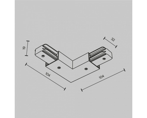 Соединитель угловой L-образный для треков Maytoni Accessories for tracks Unity TRA001CLB-11W