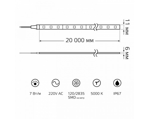 Комплект с лентой светодиодной Gauss Black NEON 220V AC 311000322