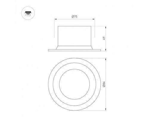 Встраиваемый светильник Arlight MS-DROP-BUILT 041493