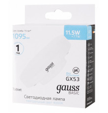 Лампа светодиодная Gauss Basic GX53 11.5Вт 4100K 20849212