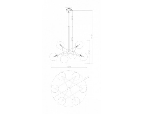 Люстра на штанге Freya Bumble FR5144PL-06W