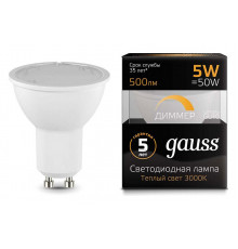 Лампа светодиодная Gauss 1015 GU10 5Вт 3000K 101506105-D