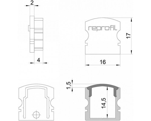 Набор из 10 заглушек для профиля Deko-Light F-AU-02-10 978550