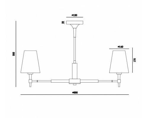 Люстра на штанге Maytoni Zaragoza H001CL-07BS