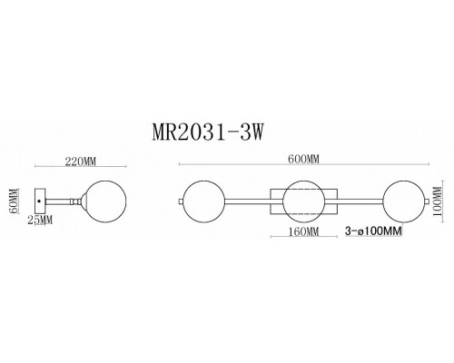 Бра MyFar Valency MR2031-3W