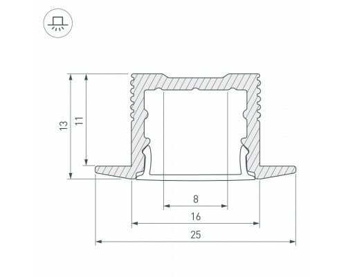 Профиль встраиваемый Arlight SL-SLIM 037114