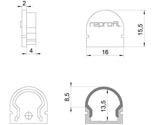 Набор из 10 заглушек для профиля Deko-Light R-AU-01-10 979501