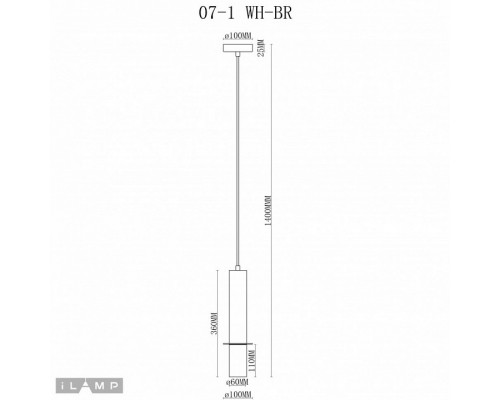 Подвесной светильник iLamp Lofty 10705-1 WH-BR