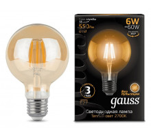 Лампа светодиодная Gauss LED Filament E27 6Вт 2400K 105802006