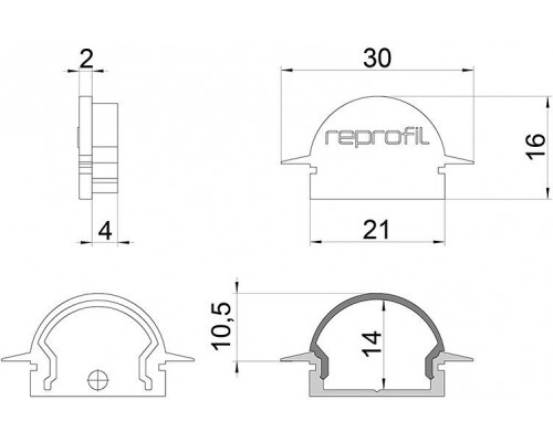 Набор из 10 заглушек для профиля Deko-Light R-ET-01-15 979632