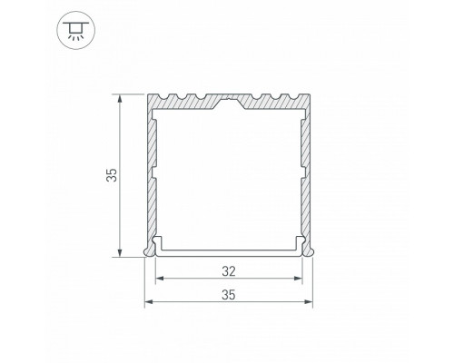 Профиль накладной Arlight ARH-POWER-W35-2000 ANOD 016138