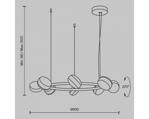 Подвесная люстра Maytoni Mind MOD299PL-L80BC3K