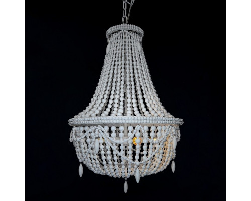 Подвесная люстра Imperiumloft Rh Anselme White Wood Large Chandelier 40.1934-0