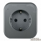 Розетка с заземлением на треке Arte Milano Am-track-sockets 380022TS/ES Grey