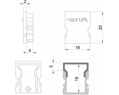 Набор из 10 заглушек для профиля Deko-Light H-AU-02-10 979021