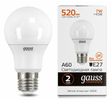 Лампа светодиодная Gauss Led Elementary A60 E27 7Вт 3000K 23217A