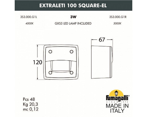 Встраиваемый светильник Fumagalli Leti 3S3.000.000.LYG1L