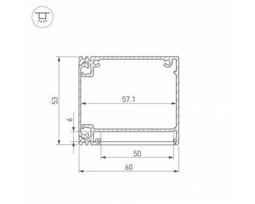 Профиль накладной Arlight BOX60-SIDE-2000 ANOD 017353