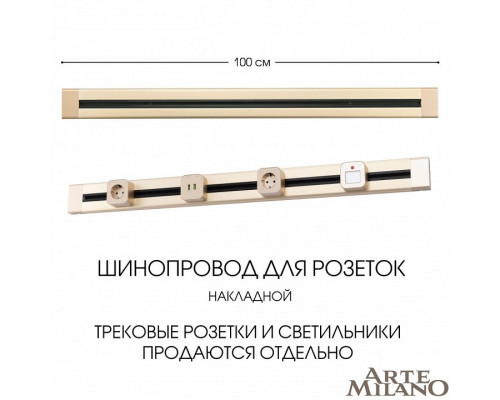 Трек накладной Arte Milano Am-track-sockets 382301TO/100 Gold