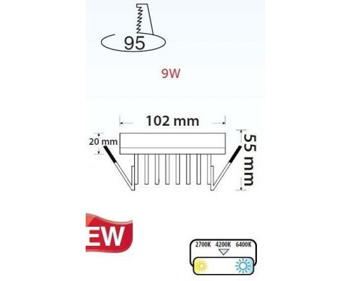 Встраиваемый светильник Horoz Electric Valeria-9 HRZ00002310