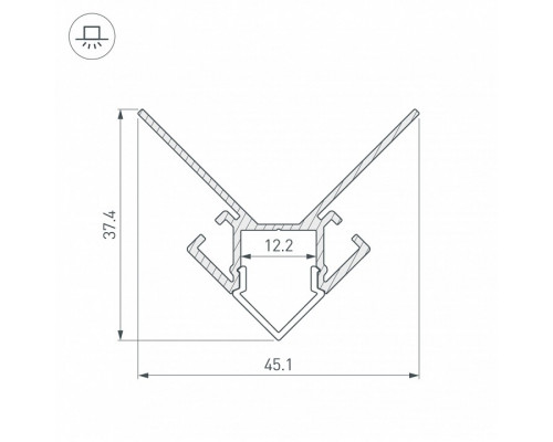 Профиль Arlight ARH-DECORE-S12-EXT-2000 ANOD внешний 023889