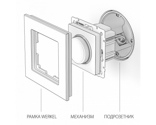 Диммер без рамки Werkel cеребряный рифленый W1142009