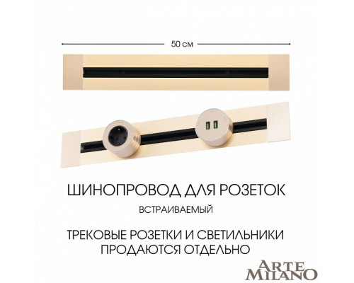 Трек встраиваемый Arte Milano Am-track-sockets 382305TB/50 Gold