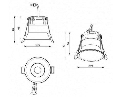 Встраиваемый светильник iLedex Mars 207-7W-D75-4000K-24DG-WH